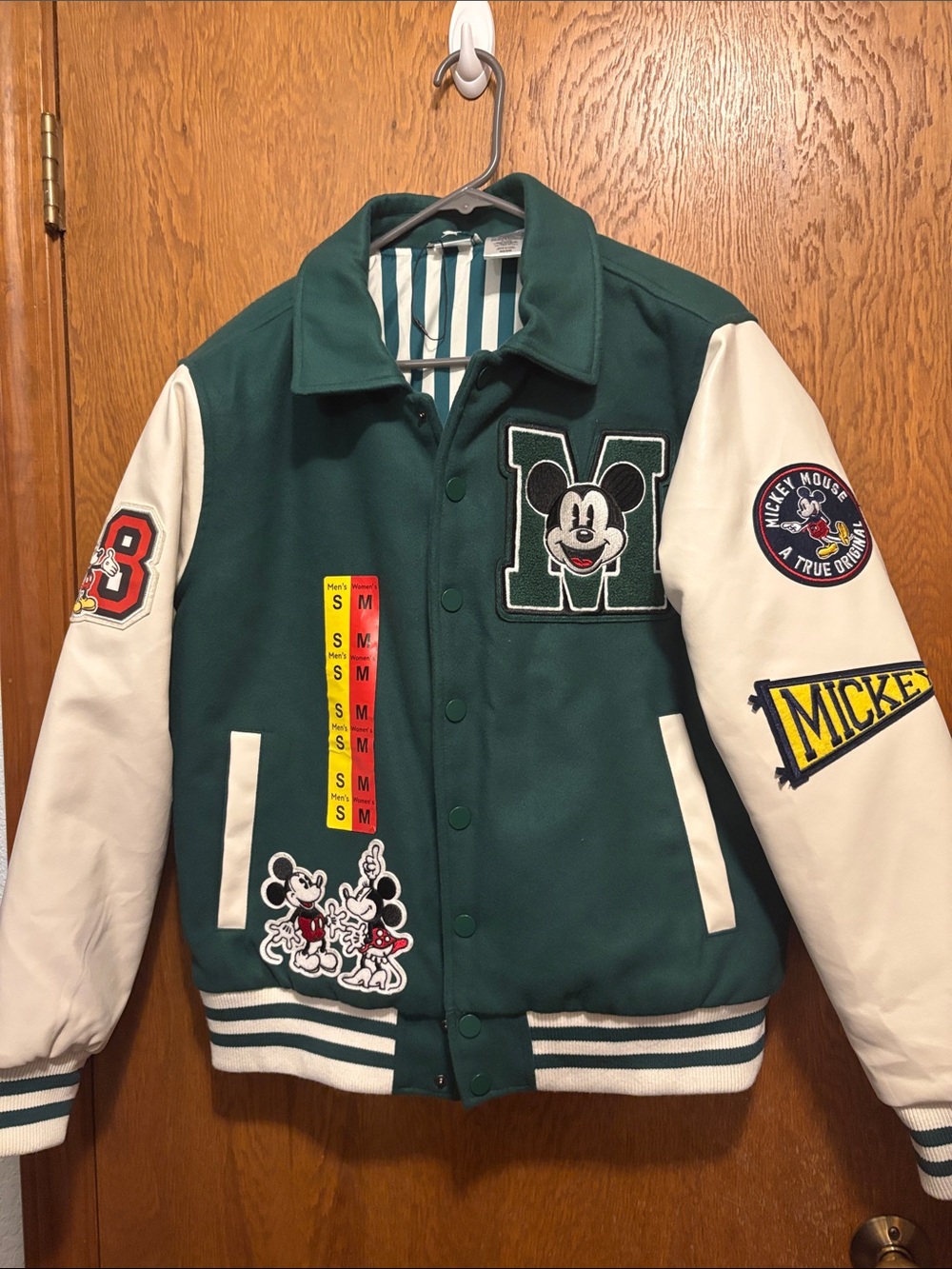 Disney Green and White Mickey Varsity Jacket